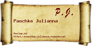 Paschke Julianna névjegykártya